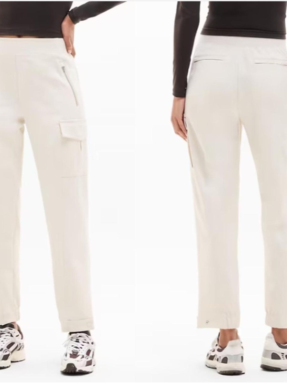 *ATHLETA* Cream Endless High Rise Jogger Cargo Pants w/ Side Pockets Size 4